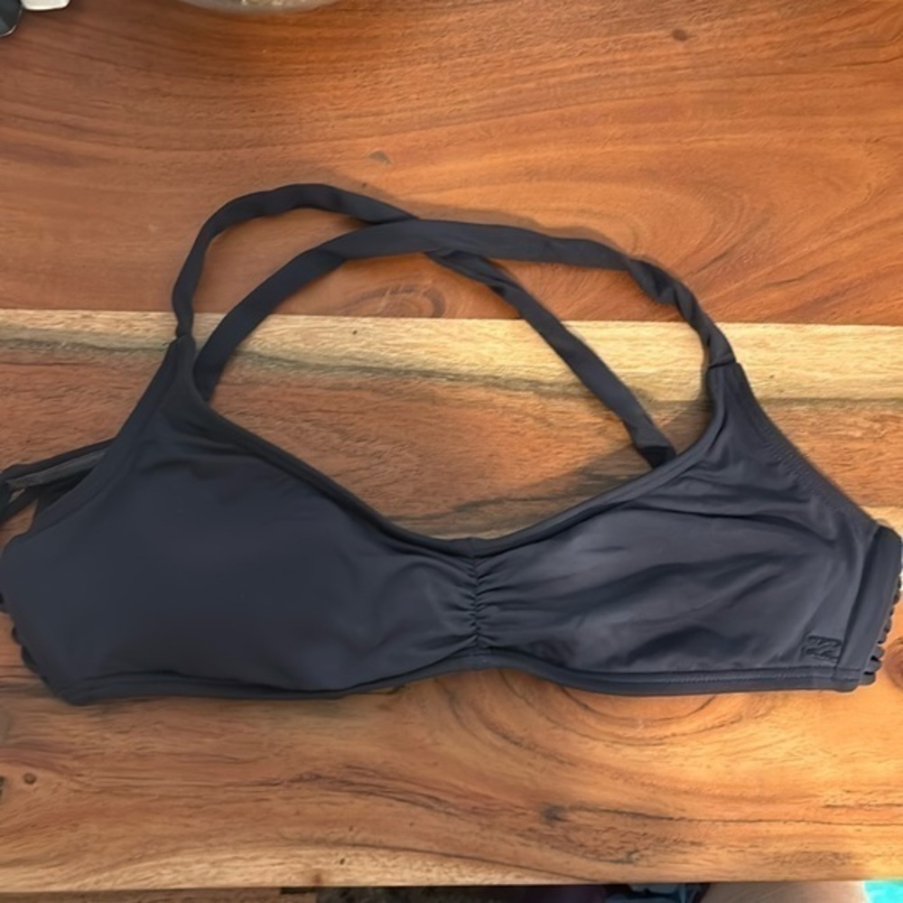 billabong gray bikini top size small